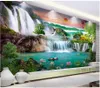 Custom photo wallpaper 3d wall murals Idyllic forest scenery waterfall landscape decorative painting flowing water background wall papers