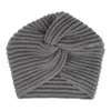 Beanie/Skull Caps 2022 Winter Hat Kvinnlig europeisk amerikansk ullfast färg Muslim Cross Sticked Sleeve Cap Toque1