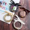 JUST FEEL 5Pcs Silver Color Glitter Jelly Bangle Bracelet Plastic with Gold Lining Fashion Jewelry Lightweight Bracelets