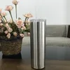 20 oz Skinny Tumblers Couleur Argent Coupe En Acier Inoxydable Double Bouteille D'eau Isolée Mince Fiole À Vide Tasses À Café avec Paille A11