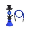 TOPPUFF Petit ensemble de narguilé arabe comprenant une bouteille en verre, une tige de narguilé et un tuyau, un bol à chicha en métal, un plateau à chicha en métal, un anneau d'étanchéité en silicone