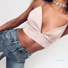 Hot Sale Seamless Gym Bra Summer Bralette Crop Top Sexy Pink Strappy Suede Cami Camisole Casual Women Tops Workout Underwear