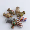 26mm OD US Colorful Stripe Glass Smoking Bubble Carb Caps Suit For Beveled Edge Quartz Banger Dab Rigs Water Bongs