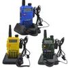 Freeshipping Walkie Talkie UV-5R Dubbelband Tvåvägs Radio VHF / UHF 136-174MHz 400-520 MHz FM bärbar sändtagare med hörsnäckor