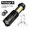Flashlights Torches 2000 Lumens Built-in Battery XP-G Q5 Zoom Focus Mini Led Lamp Adjustable Pen Light Waterproof Outdoor1