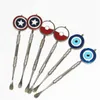 smoking 4.72 inch Wax Dabber Tool With Badge Pattern Wax oil rigs Dabs Stick Carving tools Metal Nail and Quartz Nails