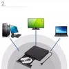 외부 DVD 드라이브 USB 3.0, 휴대용 CD DVD / -RW 광학 드라이브 버너 작성기 Windows 10/8 / 7 노트북 데스크탑 (블랙)