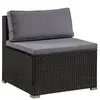 US STOCK 3-5 dias de navegação 7-Piece Patio Furniture Set Outdoor Seccional Set Conversa com suave Almofadas (Black) SH000027DAA
