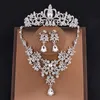 Set di gioielli da sposa Tiara perle e corone Collana e orecchini Set Head Wedding Jewelry King Queen Princess Crown Women Party3444175