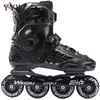 Inline Snelheid Skates Schoenen Hockey Roller Skates Sneakers Roller Blades Dames Mannen voor Volwassenen Black White1