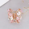 Joy Clay Flower Hair Claw Small Butterfly Rhinestone Hair Clip Metal Accessories For Women