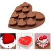 10 hål hjärtformad choklad mögel godis tårta DIY silikon is kub pudding bakverk cookie mögel kök bakverk verktyg