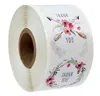500pcs Roll 1Inch Tack Flower Paper Adhesive Stickers Etikett för Candy Party Presentförpackning Bag Dekor
