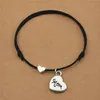 20 pcs/lots nouveaux cadeaux de fête de famille coeur charme maman fille papa fils grand-mère grand-père oncle tante soeur pendentif rouge noir cordon corde Bracelets