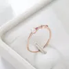 Hoogwaardige opaalsteen kleurrijke kubieke zirkoonring voor vrouwen roségouden kleur uniek ontwerp260055333