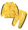 Kids Boys Girls Tracksuit 2 -stycken Kl￤der Set Long Sleeve Zipper Jackets Coat med byxor Byxor Outfits Casual Sports Autumn Sweatsuits LY814