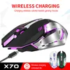 Silent Gaming Wireless Myszy 2.4 GHz 2000DPI Akumulatorów Mads USB Gra optyczna Podświetlenie myszą do laptopa PC