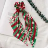 Kerstmis vrouwen haarband DIY boog streamers haar scrunchies paardenstaart sjaal ontwerper meisjes haaraccessoires Xmas tree herten 6 ontwerpen DW5721