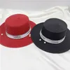 Nouvelle mode British Style Sun Straw Hats for Women Flat Top Summer Summer Hat Summer Dames Outdoor Vocation Caps7436472