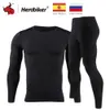 HEROBIKER Hombres Fleece forrado interior termal Capa Set motocicleta Esquí Base larga caliente del invierno Johns Camisas Tops CX200818 Suit Bottom