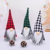 Kerst Plaid Cap Faceless Gnome Santa Pop Hanger Nordic Gnome Land God Doll Kerstboom Opknoping Ornamenten Doll Decor