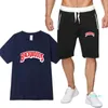 Fashion- Summer men T shirt Sets Fashion tracksuit men t shirt And Shorts men camiseta Short sleeve Knee Length Mens Shorts