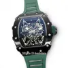 NUEVOS relojes para hombre Esqueleto dial Japón Miyota Movimiento automático Deporte azul reloj de goma Mecánico montre de luxe