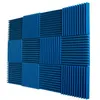 New 12Pcs Acoustic Foam Panel Tiles Wall Record Studio 12 x12 x1 Sound-proof Black Blue For Studio Home Recital Ha2286