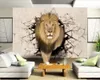 fond d'écran pour les murs beibehang 3 d fond d'écran 3d espace mural autocollant décoratif lion mur photo papier peint papier peint peinture murale 3D