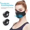 Cykelsmask med Filter Andningsventil Ögonoops Dammsäkra Haze-Proof Protective Mask Men Kvinnor Utomhus Sport Ansiktsmasker