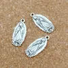 Virgin Mary Charm Pendants för smycken, örhängen, halsband och armband 12.5x28.2mm Antik silver 80pcs A-379