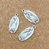 Virgin Mary Charm Pendants för smycken, örhängen, halsband och armband 12.5x28.2mm Antik silver 80pcs A-379