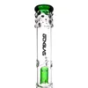 Hookahs 18 '' Groothandel Glass Bong 18,8 mm Joint Two Lays 8-Arms Dome Perculator Green/Bule Kleur willekeurig