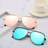 2020 Pink Pilot Sunglasses Women Quality Metal Mirror Sun Glasses Brand Flat Top Panel Shades Female Fashion Lunette3213926