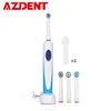 AZDENT nouvelle brosse à dents électrique rotative charge Rechargeable avec 4 pièces têtes dents rotatives brosse à dents nettoyage en profondeur soins bucco-dentaires