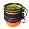 350ml Collapsible Dog Bowl Portable Folding Pet Feeding Dog Cat Food Drinker Bowl Foldable Travel Bowl 11 Colors
