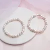10st / lot mode vit pärla armband kristall spacer pärlor smycken diy clay zircon ball elasticitet smycken gåva