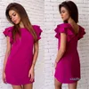 Hot Sale Fashion Butterfly Sleeve Straight Dress 2020 Summer Womens Sexig Backless Casual Beach Mini Party Club Dresses Plus Storlek