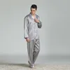 Heren nachtkleding stijlvolle bar lente zomer herfst mannen satijnen zijden pyjama sets van t-shirt shorts mannelijke pijama vrije tijd kleding kleding