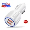 Adaptateur de voiture Qualcomm30 Téléphone intelligent Charge rapide Two USB Car Charger à bord 31A RECHARGE FAST pour les téléphones mobiles4284303