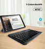 Clavier de tablette Bluetooth sans fil rétro-éclairé à LED 7 couleurs Ultra-mince anglais pour Android Mac OS Windows tablette téléphone