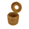 Round Rattan Tissue Box Vine Roll Holder toiletpapier Cover Dispenser voor Barthroomhomel en Office7568243