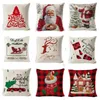 Noël Coussin Oreillers Couverture Xmas Stripe Flocon De Neige Lin Taie D'oreiller Plaid Elk Ours Imprimé Coussin Couverture Cadeau Maison De Voiture Décor LSK690