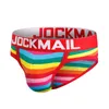JOCKMAIL bikini briefs men sexy underwear cotton Striped Fashion Jockstrap underwear panties