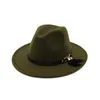 New Fashion Womens Fedora Hat Black Bowler Hat Men Autumn Winter Felt Wide Brim Jazz Fedora for Woman Drop WH7011760729