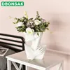 Half Body Human Face Ceramic Flower Pot Portrait Sculpture Ornament Succulent Character Vase Flower Arrangement Container Decor Y28297584