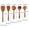 5pcs Cucharas de madera para utensilios de cocina de madera reutilizables Juego de madera Turner Spatula Spoon Big Soup Soop para utensilios de cocción283m1569590