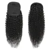 10-24-calowy sznurek Kinky Kręcony Kucyk Ludzki Włosy Indyjskie Przedłużanie Włosów Pony Tail do African American 1piece Clip in Hair Extensions