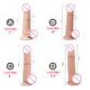 Sliding-Skin double couche énorme gode réaliste avec ventouse godes de chair pour les femmes lesbiennes Masturbation Anal Sex Toys T200819