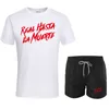 2020 Novos 2 peças Set Homens Roupas Sportswear Set Fitness Summer Imprimir Shorts e Tshirt Terno dos homens